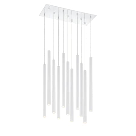 Z-Lite Forest 11 Light Island/Billiard, Chrome & Matte White 917MP24-WH-LED-11LCH